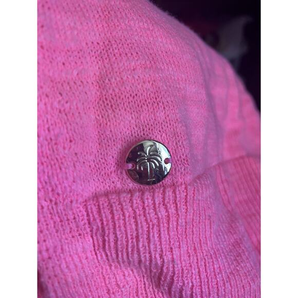 LILLY PULITZER TUNIC TOP/LIGHTWEIGHT SWEATER SZ SM-V-NECK-LONG SLEEVE- HOT PINK - Picture 8 of 8